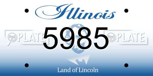 5985 Illinois License Plate