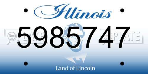 5985747 Illinois License Plate