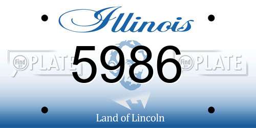 5986 Illinois License Plate