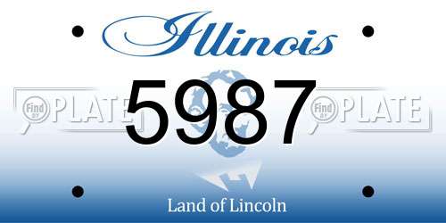 5987 Illinois License Plate