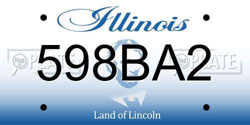 598BA2 Illinois License Plate
