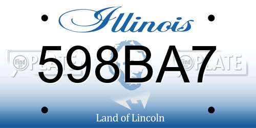 598BA7 Illinois License Plate