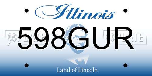 598GUR Illinois License Plate