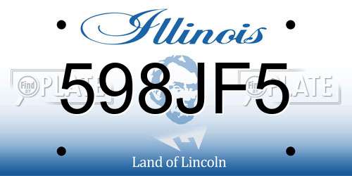 598JF5 Illinois License Plate