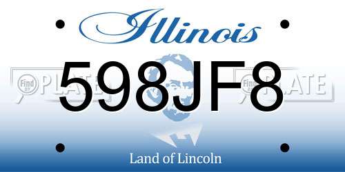 598JF8 Illinois License Plate