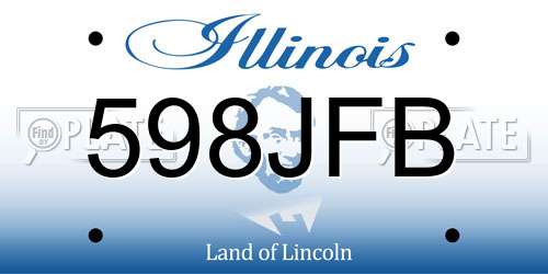 598JFB Illinois License Plate