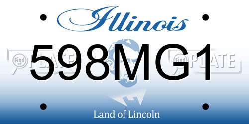 598MG1 Illinois License Plate