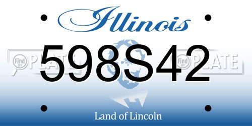 598S42 Illinois License Plate