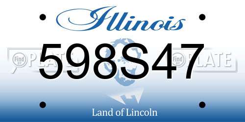 598S47 Illinois License Plate