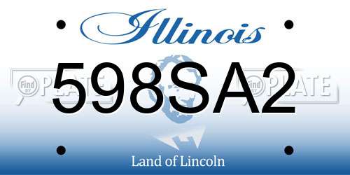 598SA2 Illinois License Plate