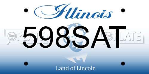 598SAT Illinois License Plate
