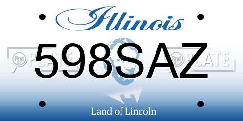 598SAZ Illinois License Plate
