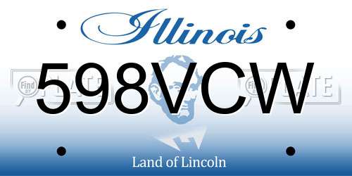 598VCW Illinois License Plate