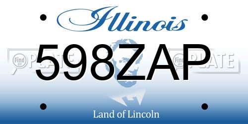 598ZAP Illinois License Plate