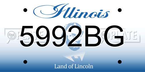 5992BG Illinois License Plate