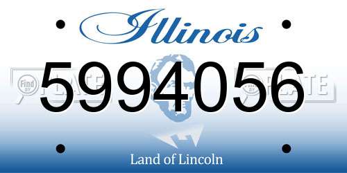5994056 Illinois License Plate