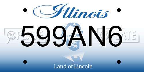 599AN6 Illinois License Plate