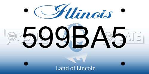 599BA5 Illinois License Plate