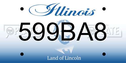 599BA8 Illinois License Plate