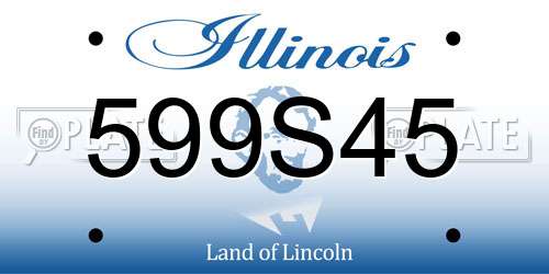 599S45 Illinois License Plate