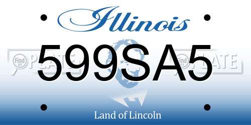 599SA5 Illinois License Plate