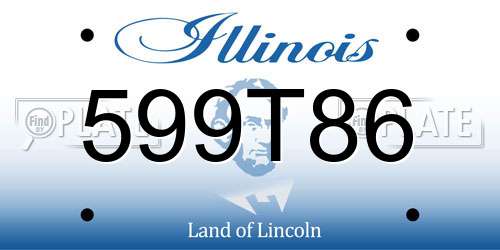 599T86 Illinois License Plate