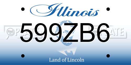 599ZB6 Illinois License Plate