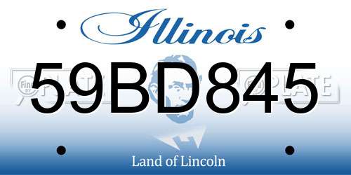 59BD845 Illinois License Plate