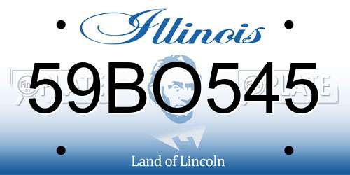 59BO545 Illinois License Plate