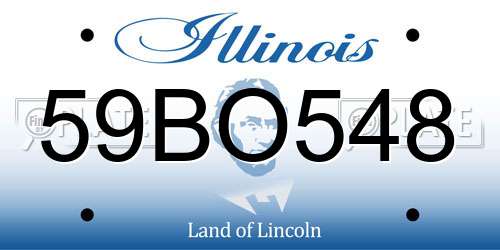 59BO548 Illinois License Plate