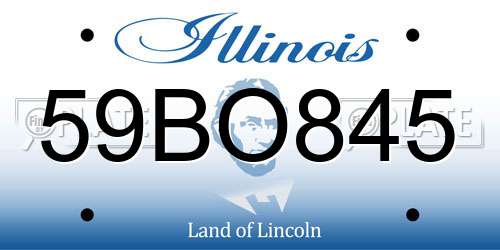 59BO845 Illinois License Plate
