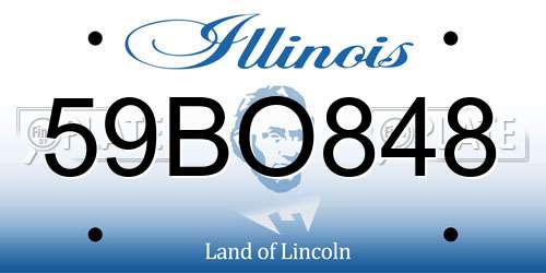 59BO848 Illinois License Plate