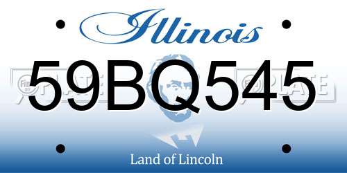59BQ545 Illinois License Plate