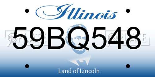 59BQ548 Illinois License Plate