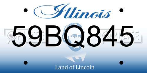 59BQ845 Illinois License Plate