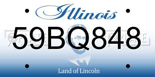 59BQ848 Illinois License Plate