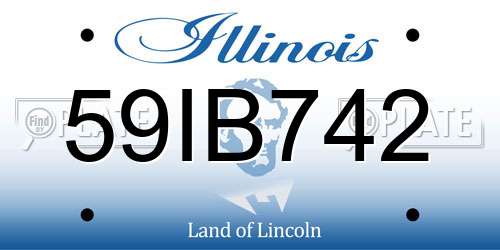 59IB742 Illinois License Plate