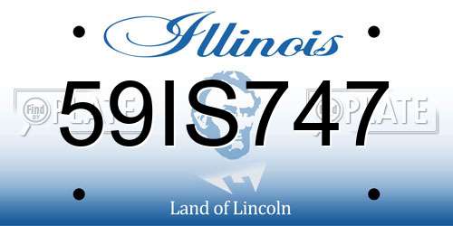 59IS747 Illinois License Plate
