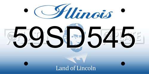 59SD545 Illinois License Plate