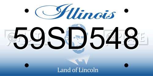 59SD548 Illinois License Plate