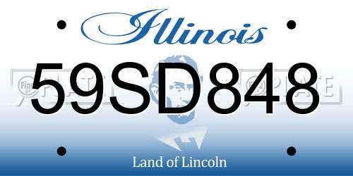 59SD848 Illinois License Plate