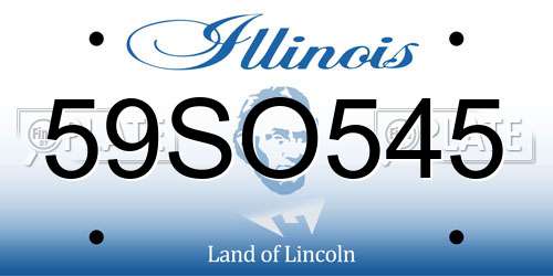 59SO545 Illinois License Plate