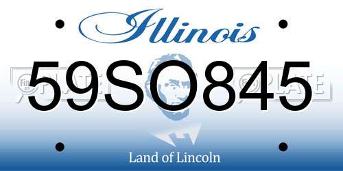 59SO845 Illinois License Plate