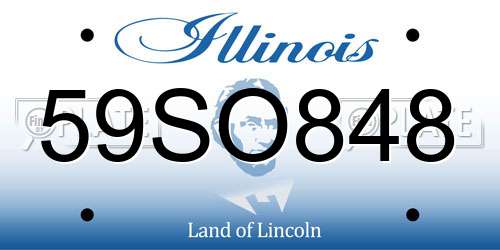 59SO848 Illinois License Plate