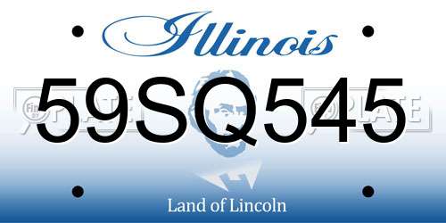 59SQ545 Illinois License Plate