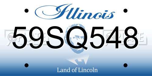 59SQ548 Illinois License Plate