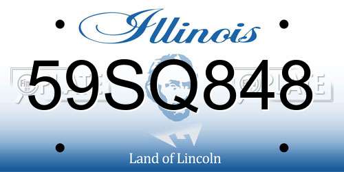 59SQ848 Illinois License Plate