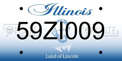 59ZI009 Illinois License Plate