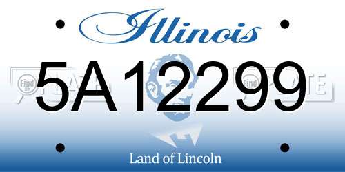 5A12299 Illinois License Plate
