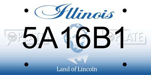 5A16B1 Illinois License Plate